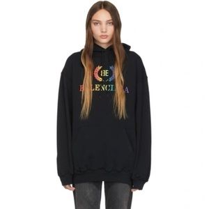AUTHENTIC LAURIER OVERSIZED EMBROIDERED COTTON-JERSEY HOODIE IN BLACK